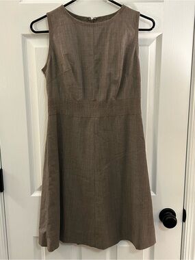 Banana Republic Sleeveless Taupe A-Line Midi Dress